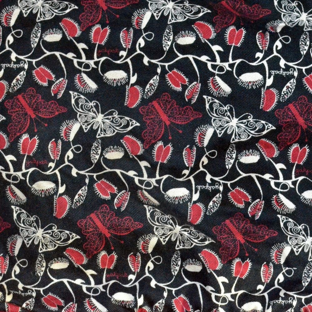 yakpak black and red Butterfly Pattern Bag